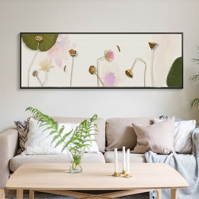 Traditional Chinese Watercolor Lotus Mood - Canvas Wall Art Painting | Bowlift