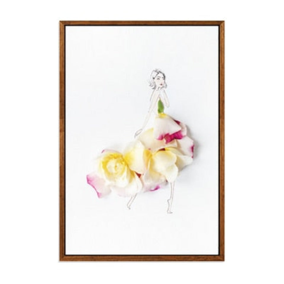 Rose Petal Dress - Canvas Wall Art Painting | Bowlift