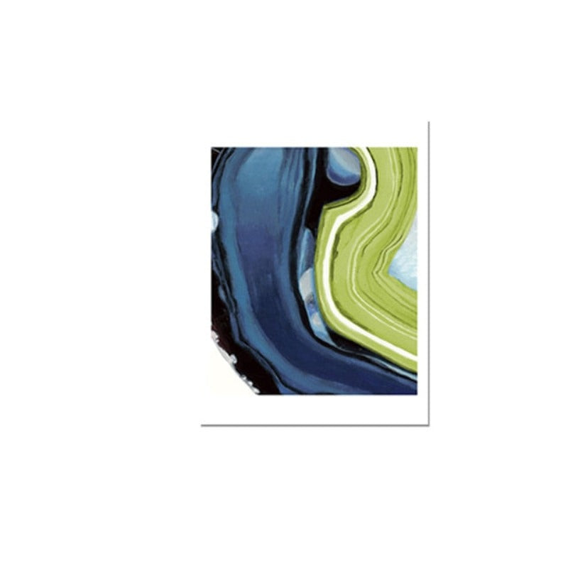 Abstract Blue Green Marble - Canvas Wall Art Painting | Bowlift