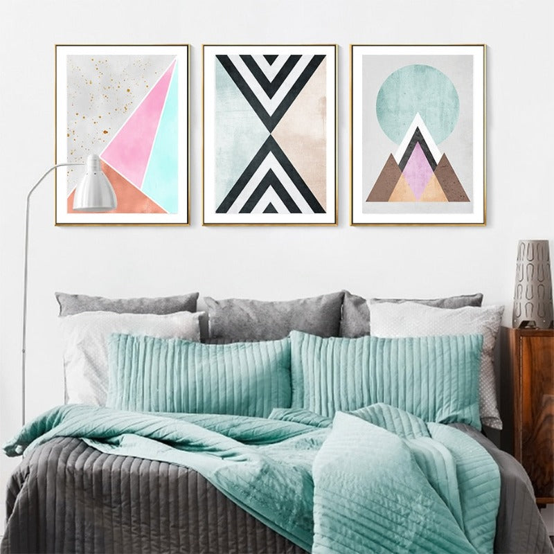 Abstract Geometric Wall Art Prints Vintage Poster - Canvas Wall Art Painting | Bowlift