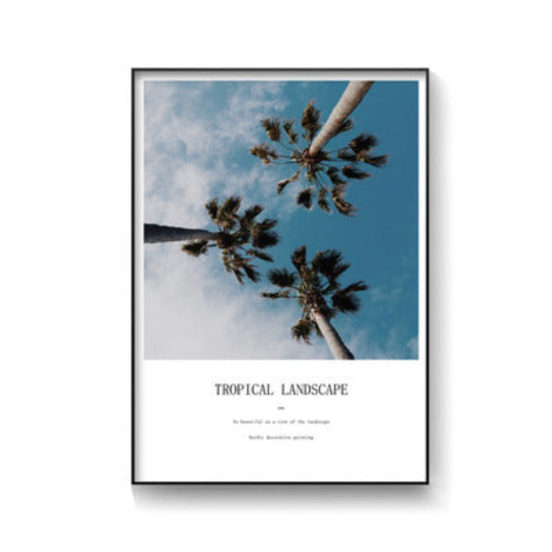 Travel Life Posters Coconut Tree Prints Tropical Seascape - Canvas Wall Art Painting | Bowlift