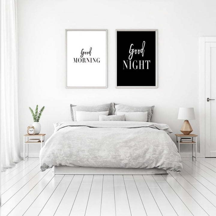 Good Morning Good Night - Canvas Wall Art Painting | Bowlift