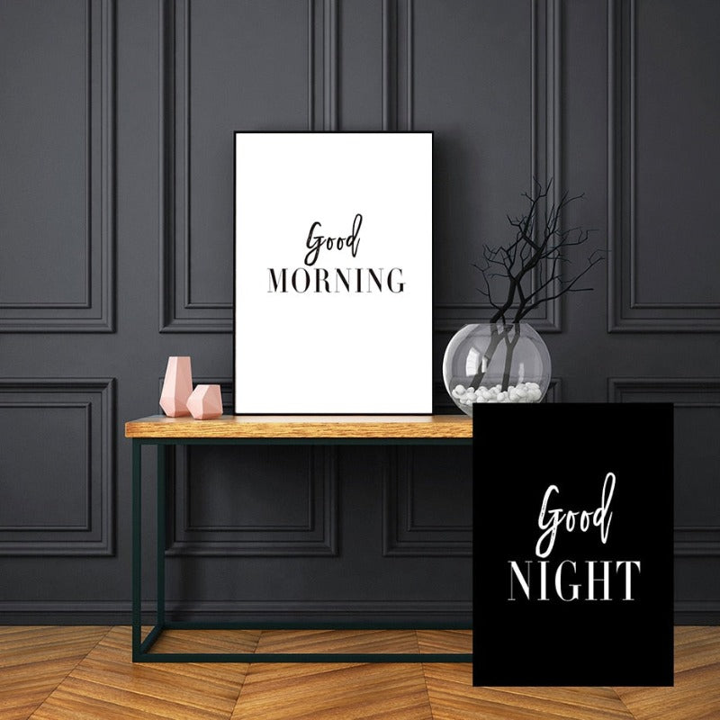 Good Morning Good Night - Canvas Wall Art Painting | Bowlift
