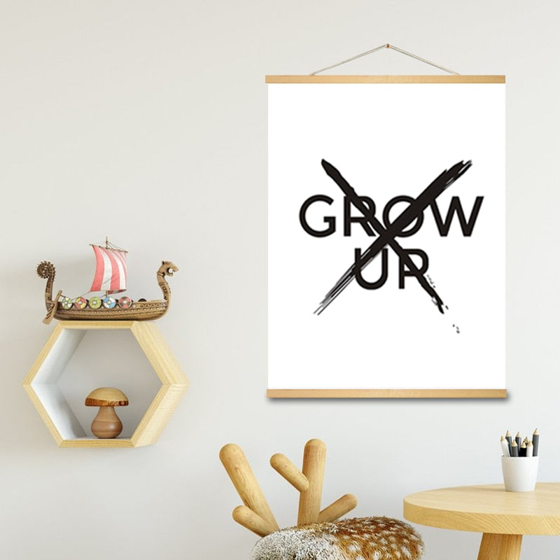 Don't Wanna Grow Up - Canvas Wall Art Painting | Bowlift