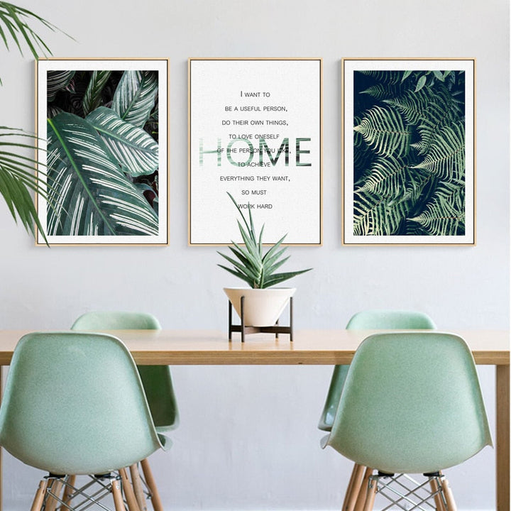 Green Leaves Life - Canvas Wall Art Painting | Bowlift