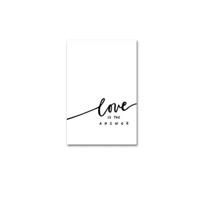 Modern Nordic Flower Prints Love is The Answer - Canvas Wall Art Painting | Bowlift