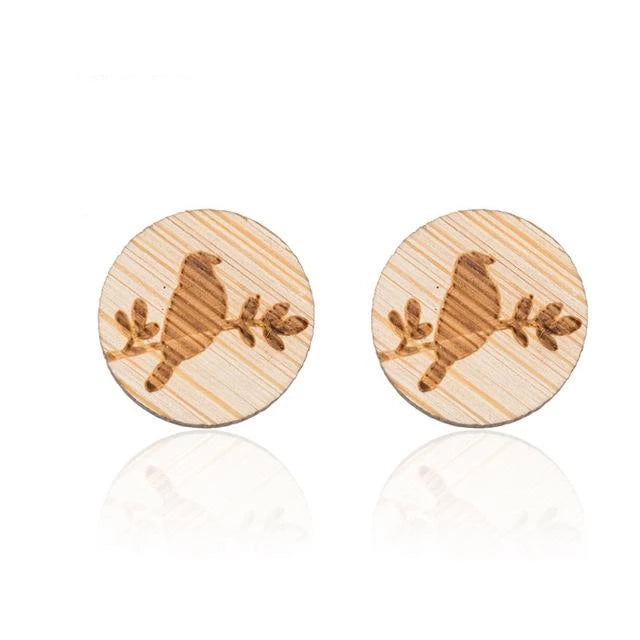 Cute Wooden Stud Earrings | Bowlift