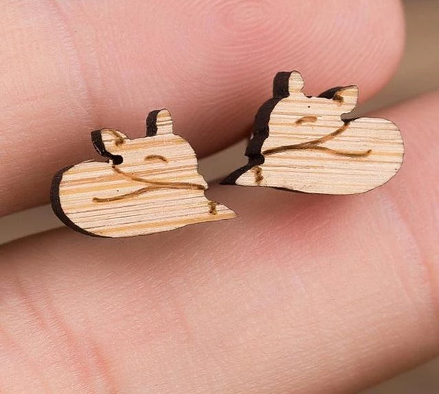 Cute Wooden Stud Earrings | Bowlift