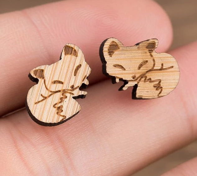 Cute Wooden Stud Earrings | Bowlift
