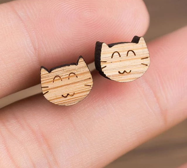 Cute Wooden Stud Earrings | Bowlift