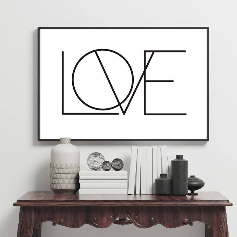 Love Canvas Painting Black And White Nursery - Canvas Wall Art Painting | Bowlift