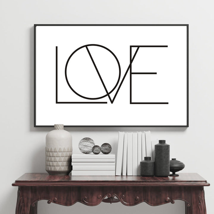 Love Canvas Painting Black And White Nursery - Canvas Wall Art Painting | Bowlift