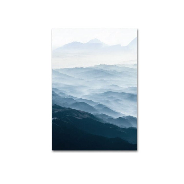 Modern Nordic Mountain Scenery - Canvas Wall Art Painting | Bowlift