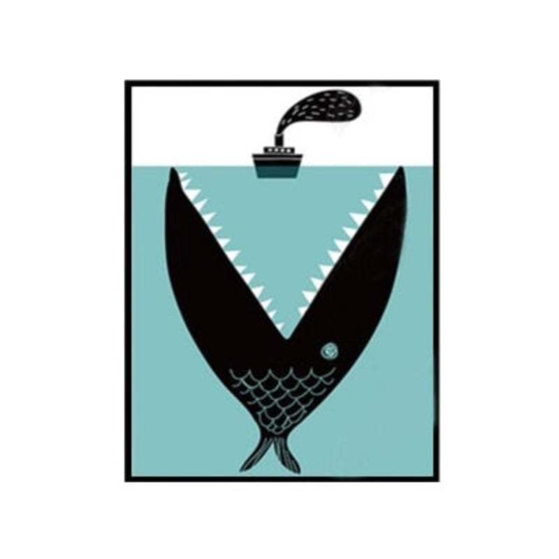 Abstract Whale Shark Ocean Future - Canvas Wall Art Painting | Bowlift