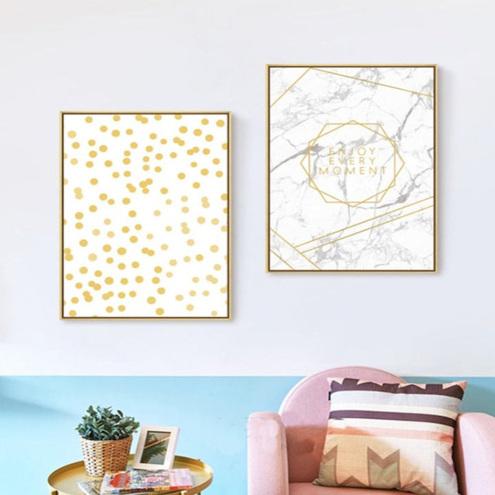 Geometric Leaves Pineapple - Canvas Wall Art Painting | Bowlift