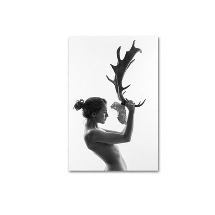 Antlers Women - Canvas Wall Art Paintings | Bowlift