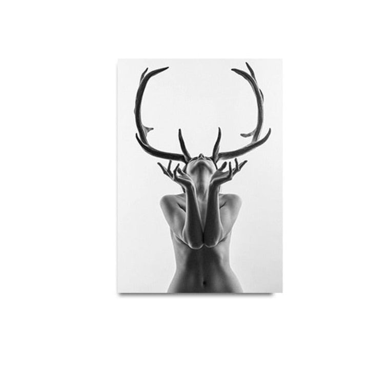 Antlers Women - Canvas Wall Art Paintings | Bowlift