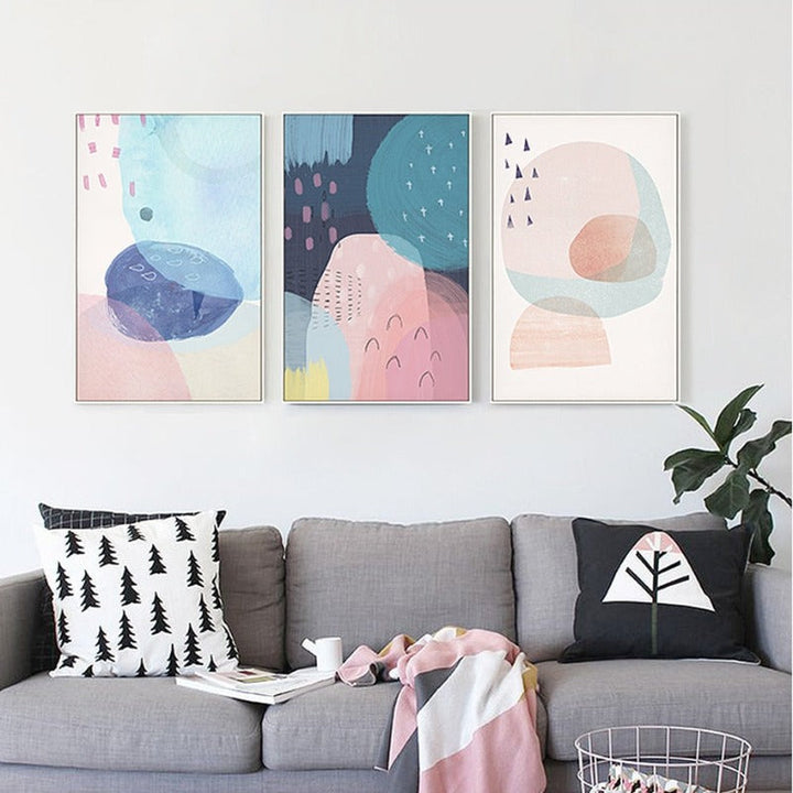 Abstract Watercolor Multi Pink Princess - Canvas Wall Art Painting | Bowlift
