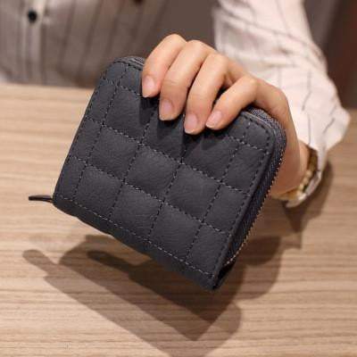 BowLift | Women Short PU Leather Plaid Purses Nubuck Card Holder