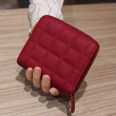 BowLift | Women Short PU Leather Plaid Purses Nubuck Card Holder