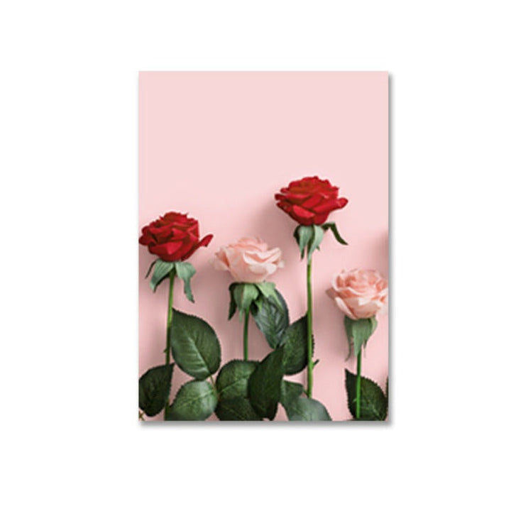 Modern Rose Floral Good Vibes Only - Canvas Wall Art Painting | Bowlift