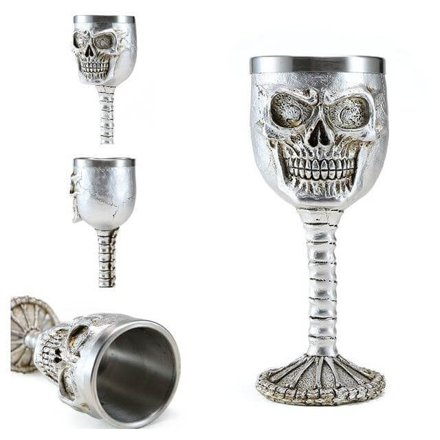BowLift | Stainless Steel Skull Gothic Goblet Cocktail Glass