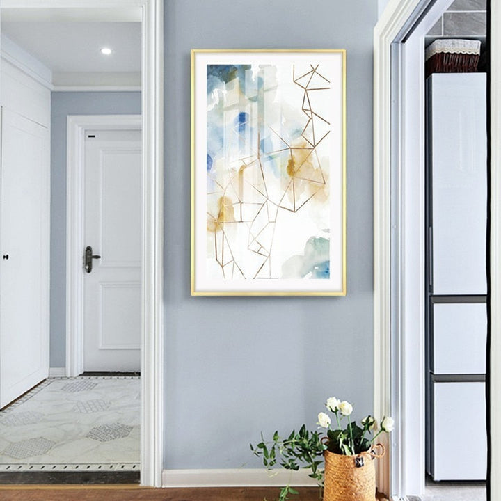 Abstract Watercolor Geometric Pattern - Canvas Wall Art Painting | Bowlift