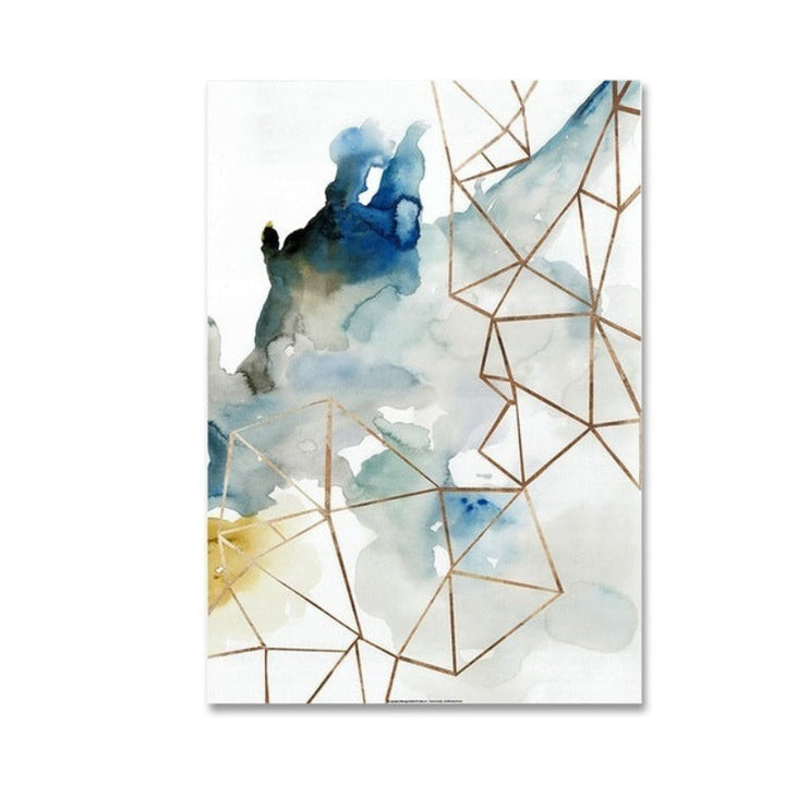 Abstract Watercolor Geometric Pattern - Canvas Wall Art Painting | Bowlift