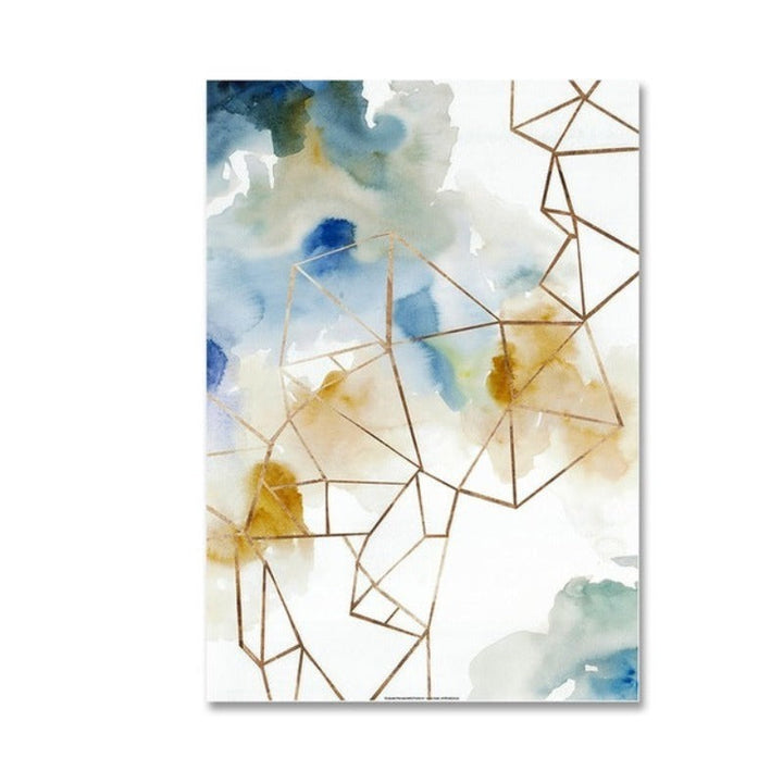 Abstract Watercolor Geometric Pattern - Canvas Wall Art Painting | Bowlift