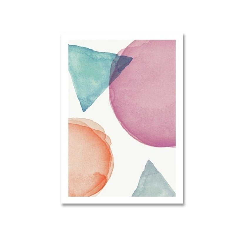 Abstract Watercolor Pink Blue - Canvas Wall Art Painting | Bowlift