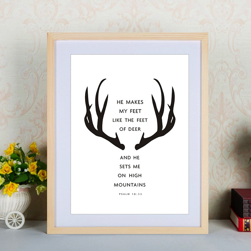 Minimalist Black And White Antlers Inspiring - Canvas Wall Art Painting | Bowlift