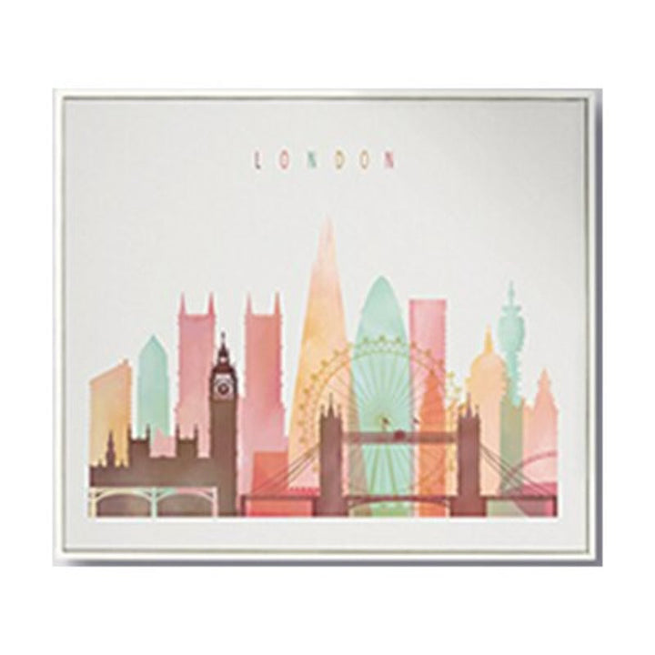 Watercolor London New York Paris City - Canvas Wall Art Painting | Bowlift