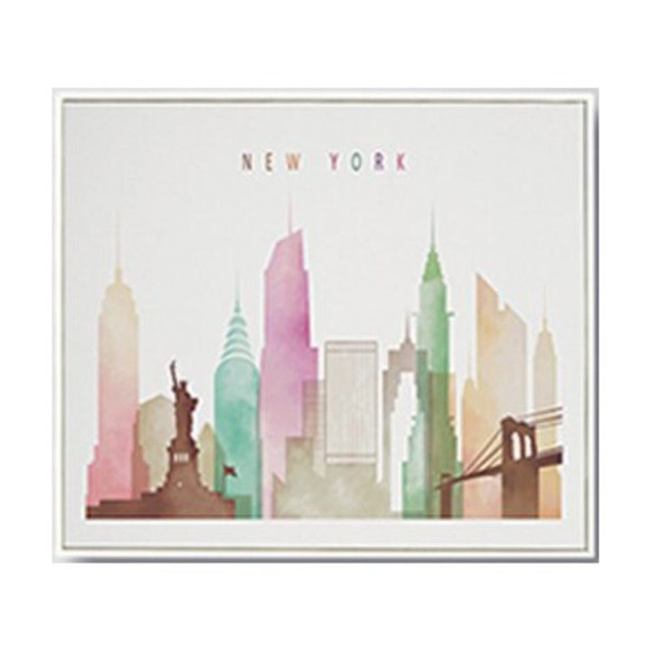 Watercolor London New York Paris City - Canvas Wall Art Painting | Bowlift