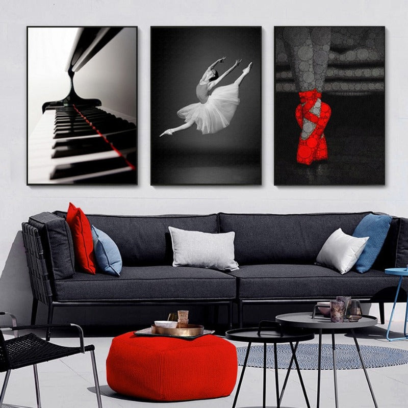 Black And White Ballet - Canvas Wall Art Painting | Bowlift