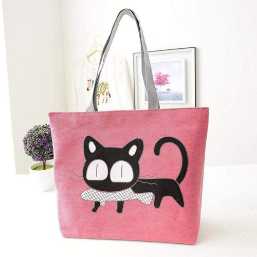 BowLift | Women Canvas Casual Shoulder Tote Cat Handbags