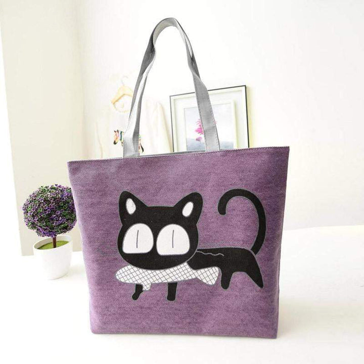 BowLift | Women Canvas Casual Shoulder Tote Cat Handbags