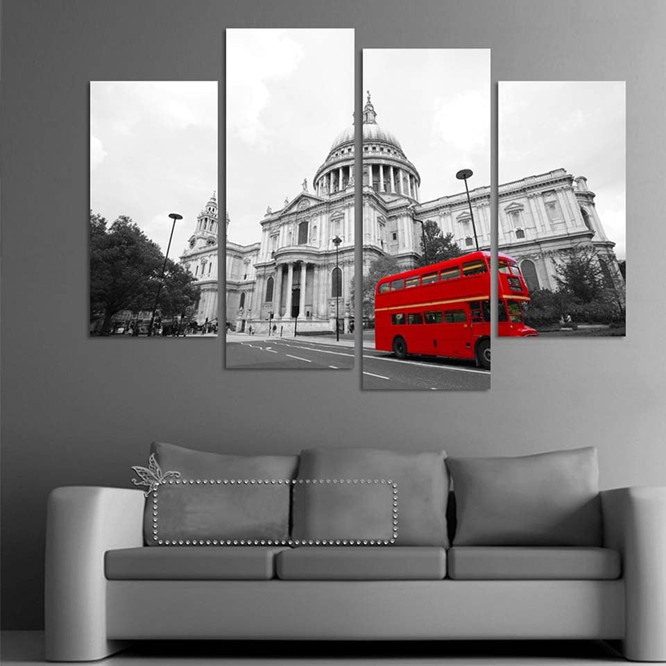 London Red Bus - Canvas Wall Art Painting | Bowlift
