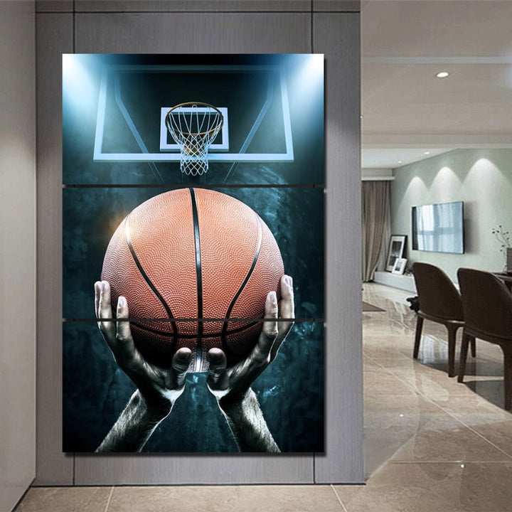 Basketball And Board - Canvas Wall Art Painting | Bowlift