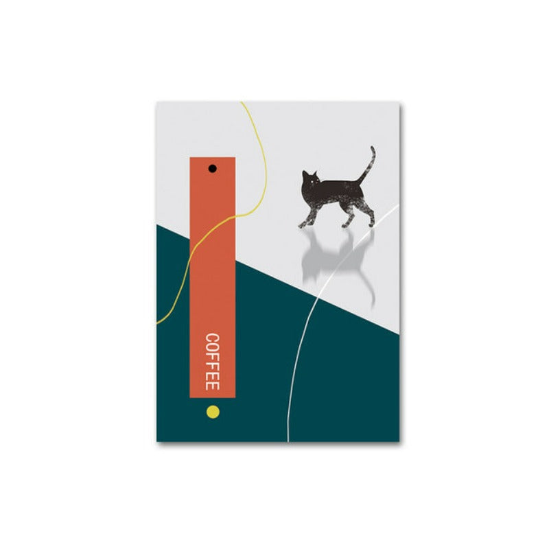 Cat Drink Coffee-Canvas Wall Art Painting | Bowlift