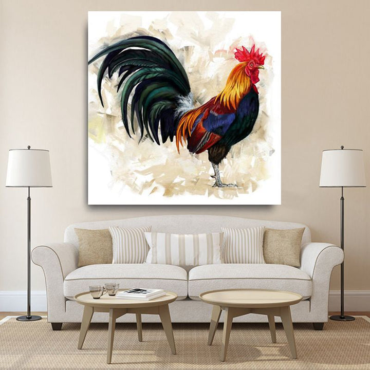 Colorful Rooster - Canvas Wall Art Painting | Bowlift
