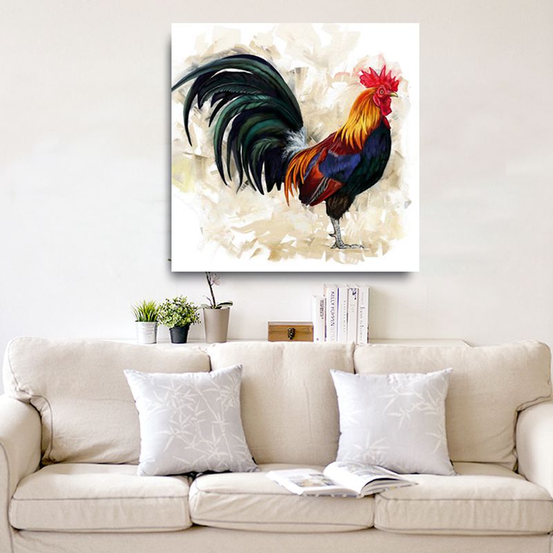 Colorful Rooster - Canvas Wall Art Painting | Bowlift