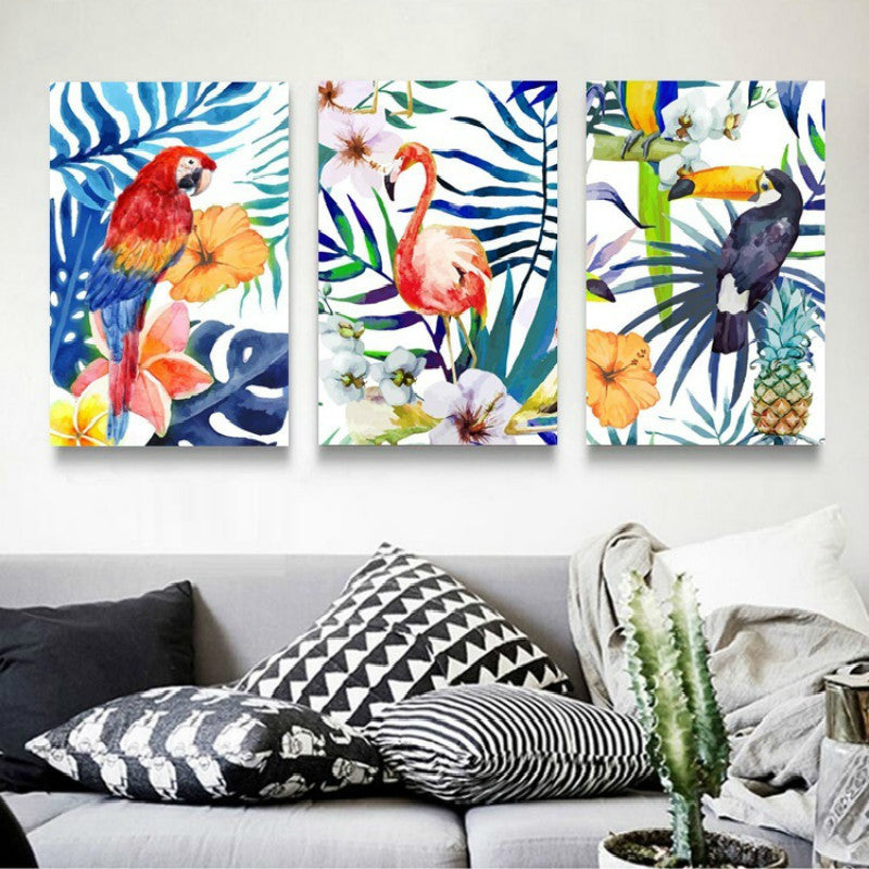 Colorful Leaves Flowers - Canvas Wall Art Painting | Bowlift