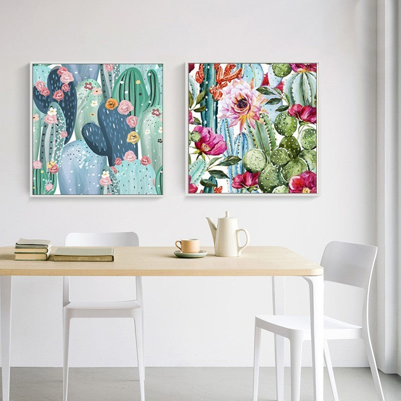 Cactus Floral - Canvas Wall Art Painting | Bowlift