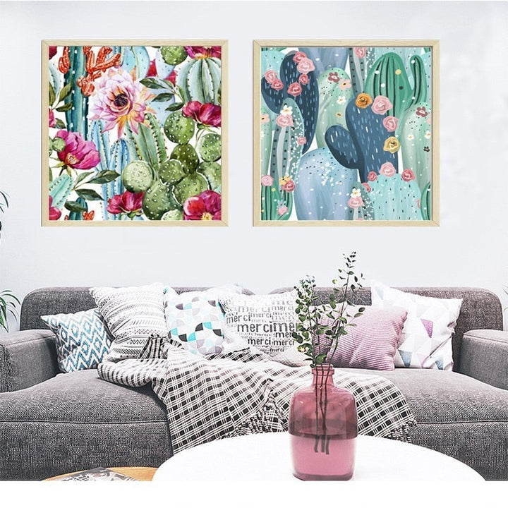 Cactus Floral - Canvas Wall Art Painting | Bowlift