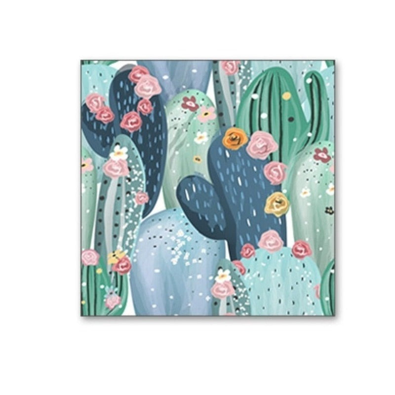 Cactus Floral - Canvas Wall Art Painting | Bowlift