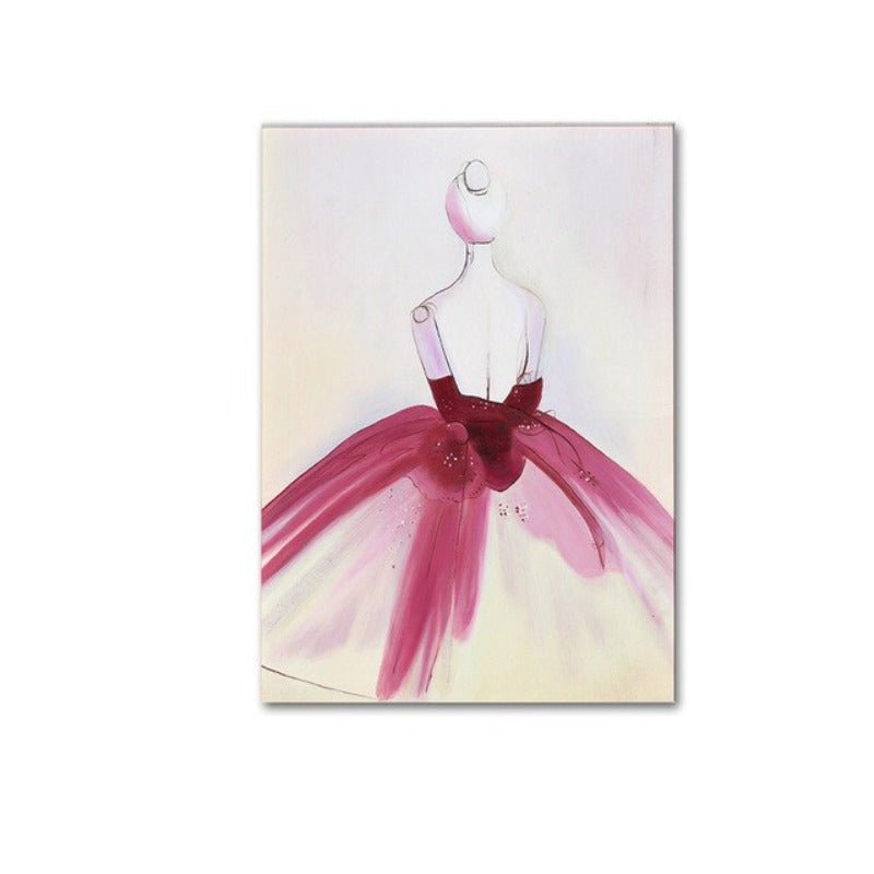 Watercolor Beautiful Dress - Canvas Wall Art Painting | Bowlift