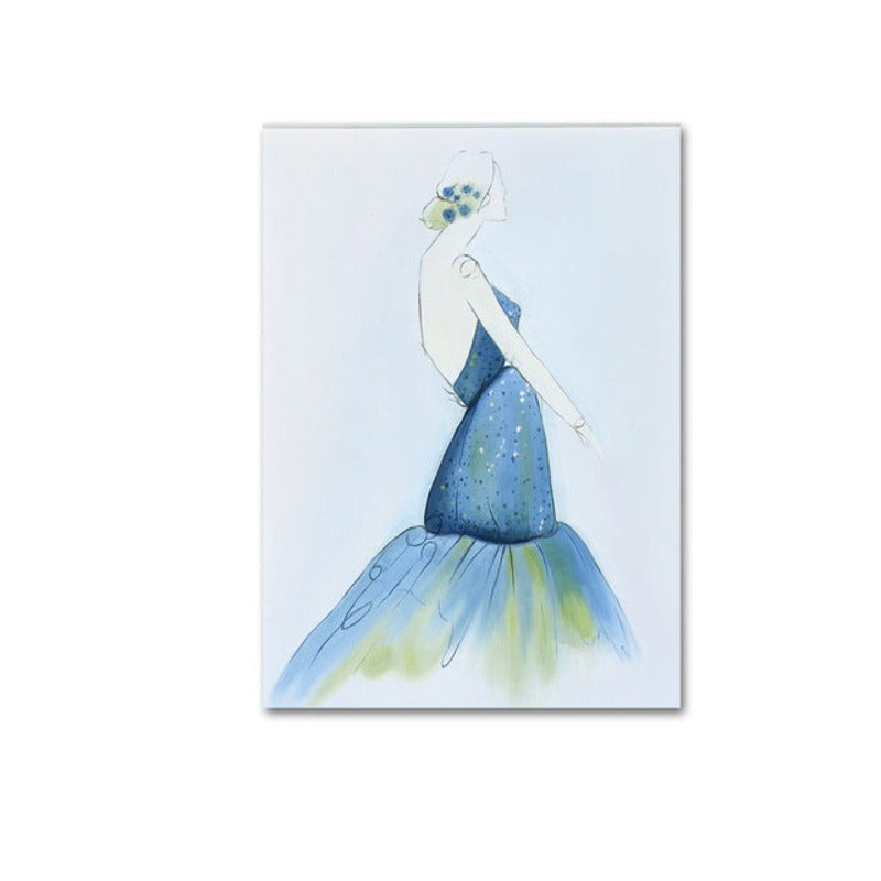 Watercolor Beautiful Dress - Canvas Wall Art Painting | Bowlift
