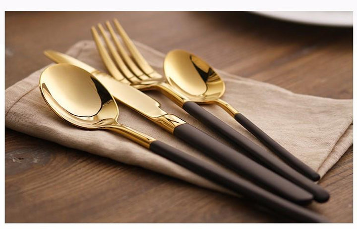 Hemingway Black/Gold Silverware | Bowlift