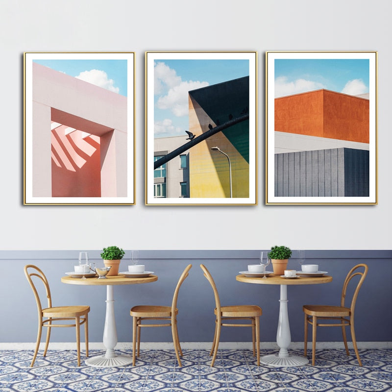 POP Fashion Buildings - Canvas Wall Art Painting | Bowlift