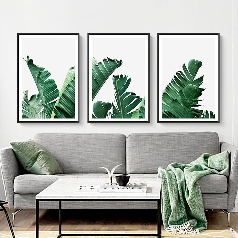 Green Tropical Leaves  - Canvas Wall Art Painting | Bowlift